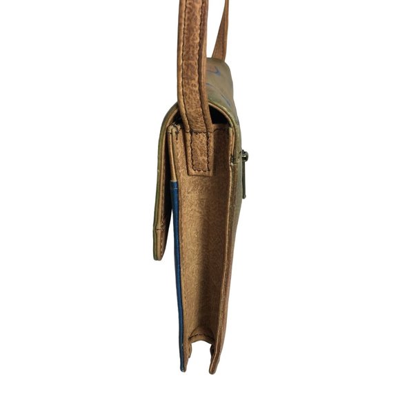 Anuschka NEVER USED Handpainted Leather Cross Body Butterfly Stripes - Picture 11 of 14